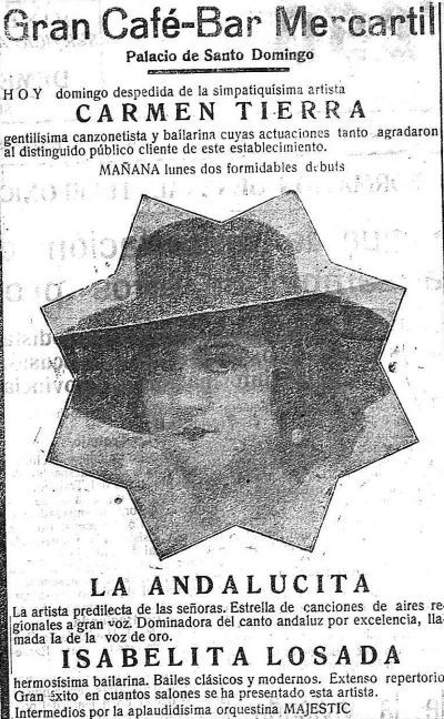 Anuncio de La Andalucita en el Gran Café-Bar Mercantil de Lugo (El Progreso, 14-7-1932)