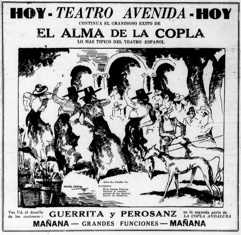 Anuncio de El alma de la copla (Crítica, 18-6-1930).