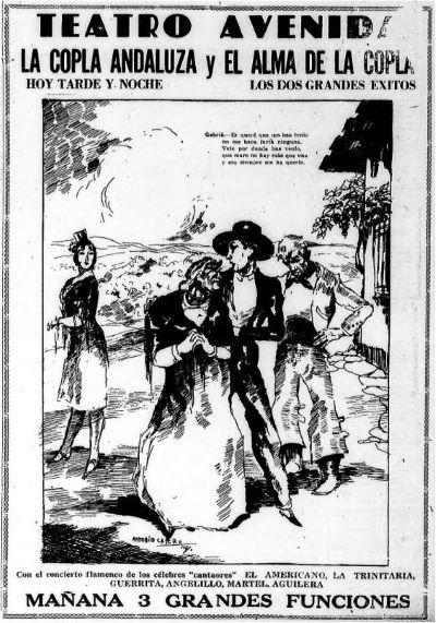 Anuncio de El alma de la copla (Crítica, 6-7-1930).