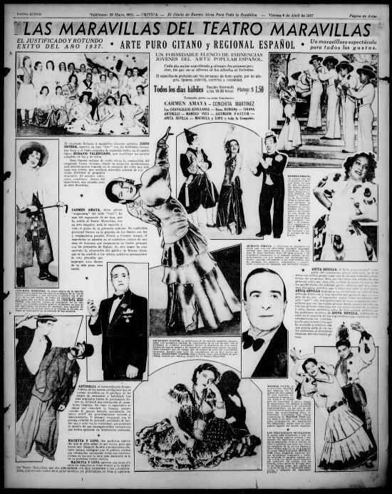Las maravillas del Teatro Maravillas (Crítica, 9-4-1937).