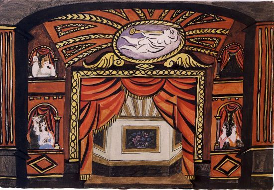 Decorado de Pablo Picasso para Cuadro Flamenco. Programa oficial de los Ballets Rusos para su 14ª temporada en París. Bibliothèque Nationale de France.