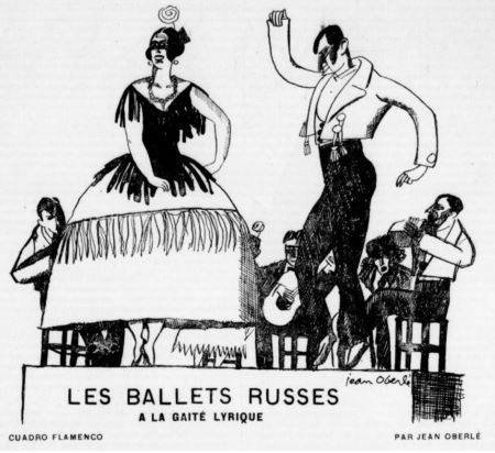 Grabado de los Ballets Rusos en Cuadro Flamenco (Le Crapouillot, junio 1921). llot, junio 1921). 