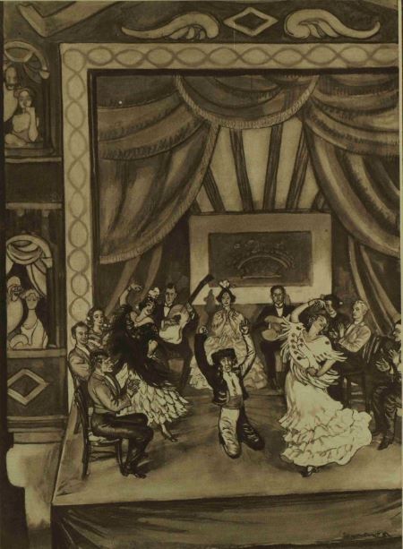 Grabado de Cuadro Flamenco (The Illustrated London News, 11-6-1921).