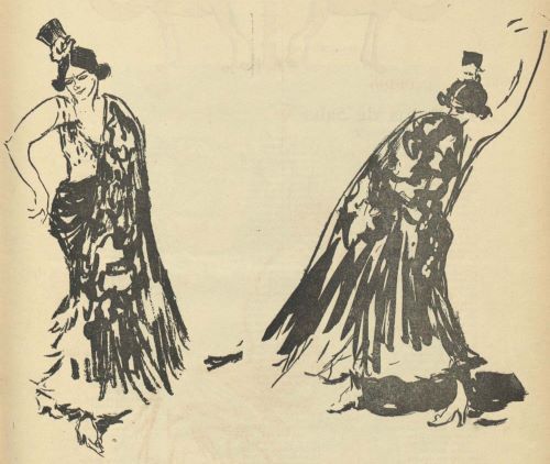 Pastora Imperio. Apunte del natural por Ricardo Marín (El gran bvfón, 22-2-1913).