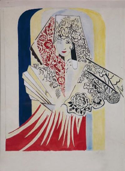Póster para El amor brujo creado por Natalia Goncharova (1935)