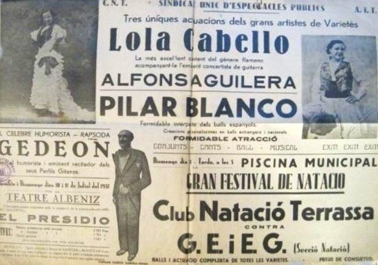 Publicidad de la actuación de Lola Cabello en Tarrasa, en julio de 1937. 