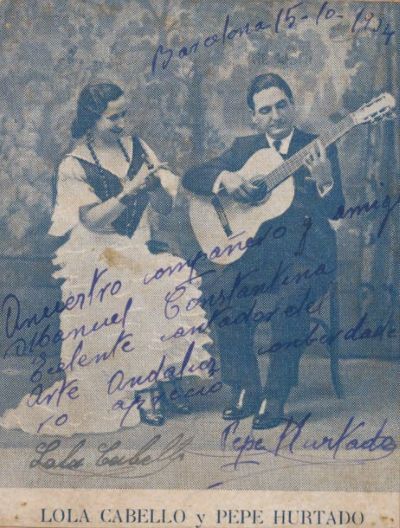 Lola Cabello y Pepe Hurtado (Archivo Montse Madridejos, Revista Nueva Alboreá).