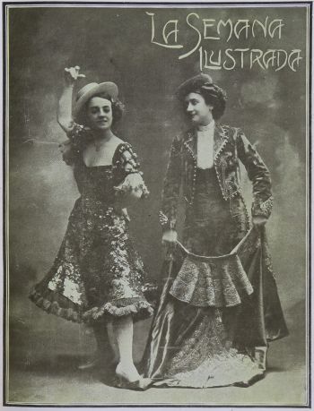 Encarnación Hurtado y Mercedes Serra (La Semana Ilustrada, 5-6-1910). 