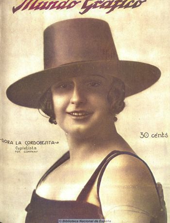 Dora la Cordobesita en portada de Mundo Gráfico, 15-8-1923.