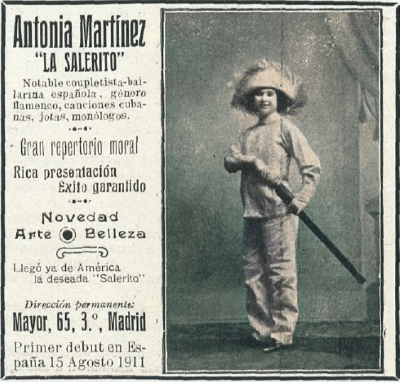 Anuncio de la Salerito. Eco Artístico, 5-8-1911, p. 4.